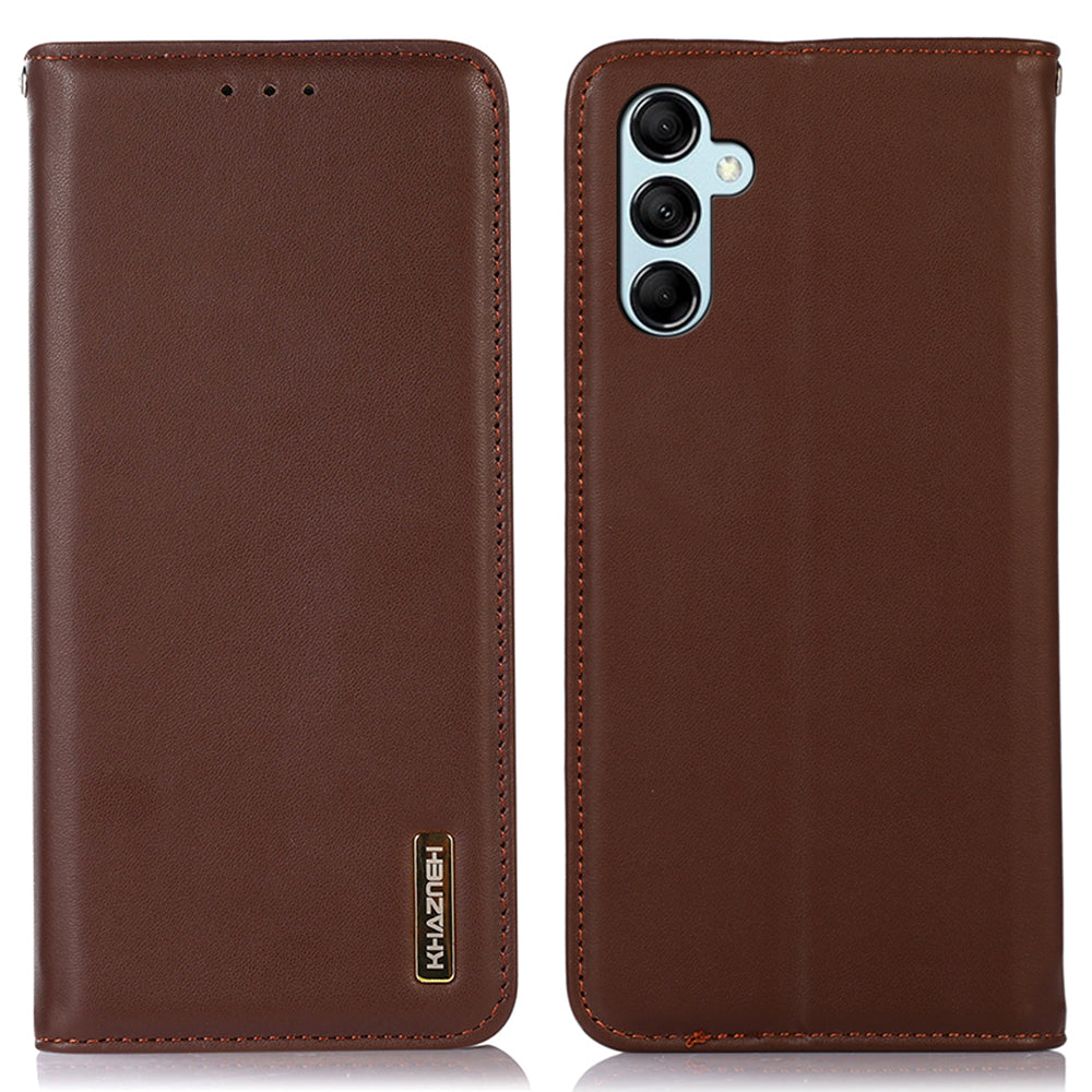 KHAZNEH For Samsung Galaxy S23 FE Wallet Phone Case RFID Blocking Genuine Cow Leather Shell Phone Stand Cover KHAZNEH For Samsung Galaxy S23 FE Wallet Phone Case RFID Blocking Genuine Cow Leather Shell Phone Stand Cover